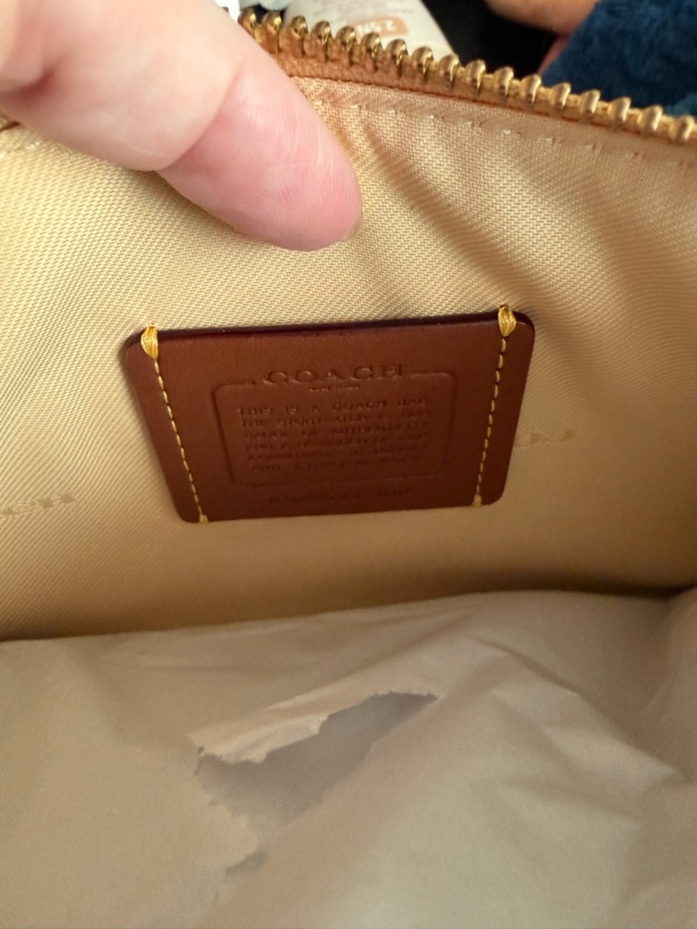 Coach Audrey Leather Crossbody in vanilla with Gold Hardware - Picture 9 of 9